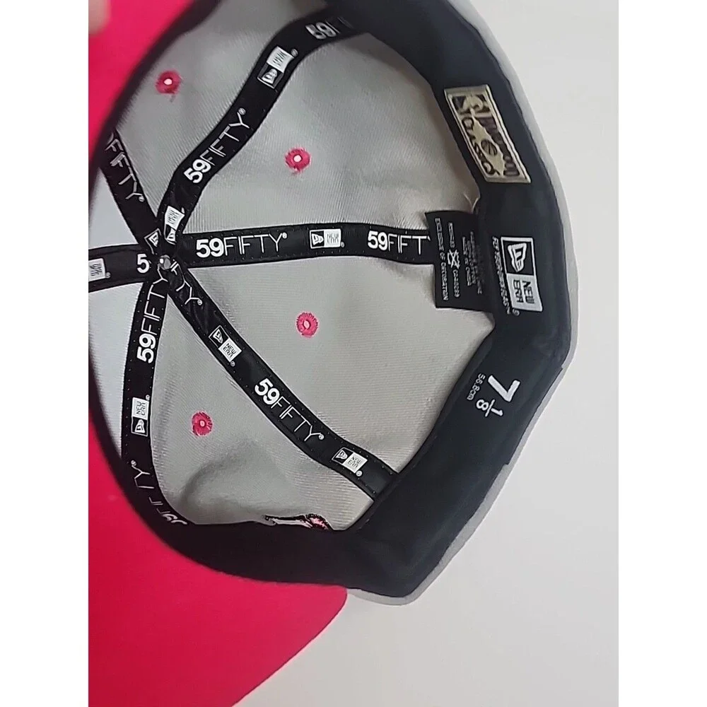 Detroit Pistons New Era 59Fifty Hardwood Classics Hat Cap 7 1/8 Pink Gray